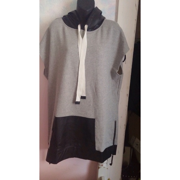 Sleeveless Heather Grey Sweatshirt Tunic