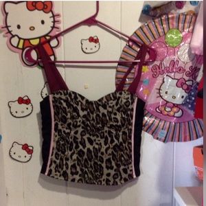 Leopard bustier print top