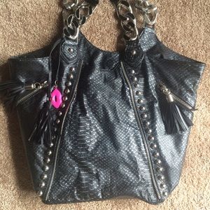 **Betsy Johnson Black Leather Purse