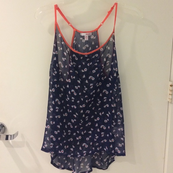 Sheer flowery tank top