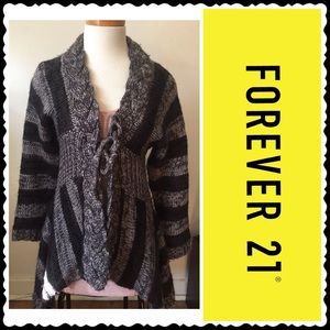 Asymmetric Blended Color Cardigan