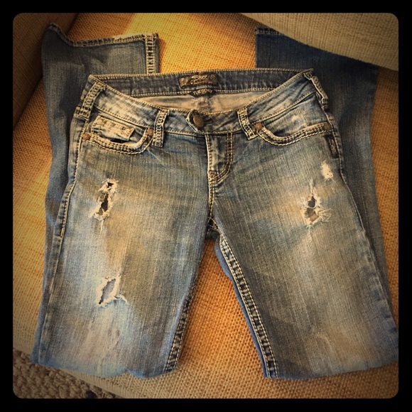 silver jeans.