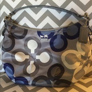 -SALE!!- 😍😍Coach Signature Grey/Blue Medium Bag