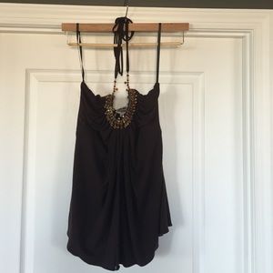 Brown Jagger Halter Top with embellishment