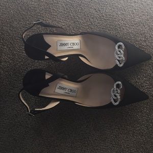 Black, rhinestone Jimmy Choo size 37 1/2