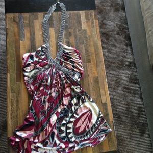 Multi-color Sky tank top with chain embellishment