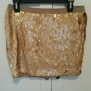Gold sequin skirt