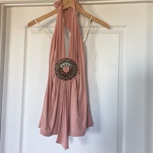 SKY rose pink halter top