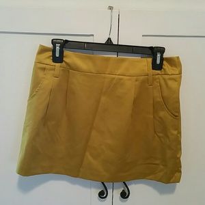Gold silk mini skirt