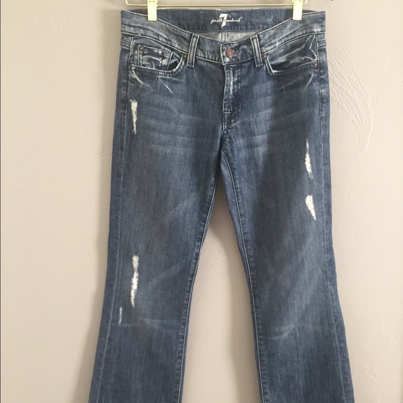 7 for all Mankind Distressed Bootcut Denim