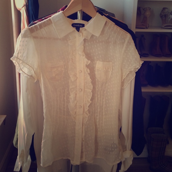Sheer polka dot blouse