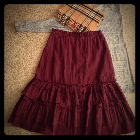 Ann Taylor LOFT burgundy skirt