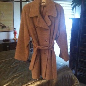 Taupe Alpaca & Wool coat 90s vintage