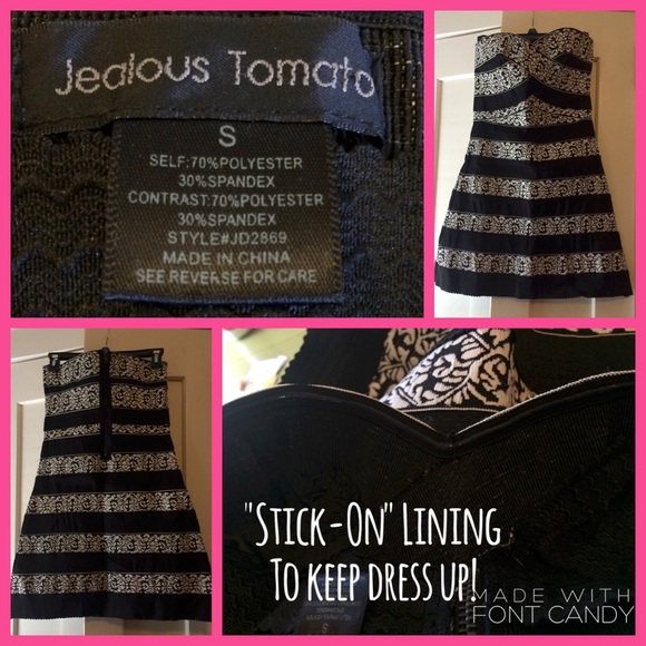 ⭐️Jealous Tomato Brocade Strapless Bandage Dress⭐️ - Picture 3 of 4