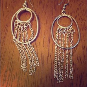 Handmade loop and chain earrings