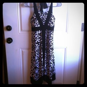 🌺 Cato Girls (Junior) B&W halter dress, L 12/14