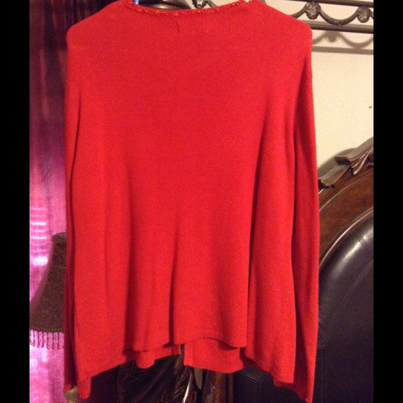 Red Cardigan with Beading - Picture 2 of 3