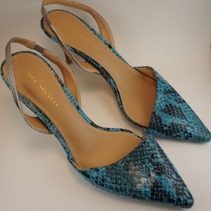 Sole Society sling back snakeskin kitten heels