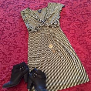 Black and white striped dress