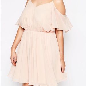 Nude Cold Shoulder Dress