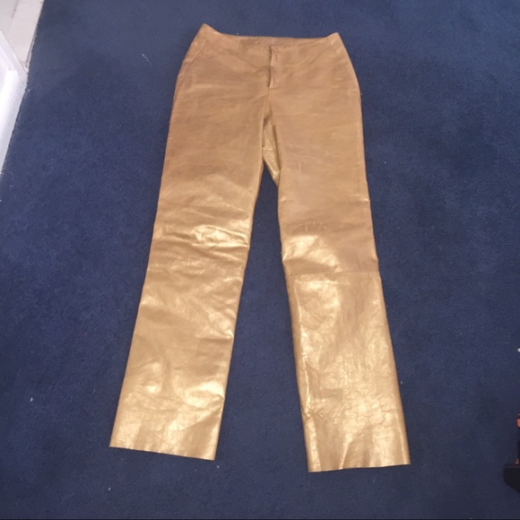 Banana gold leather pants size 2