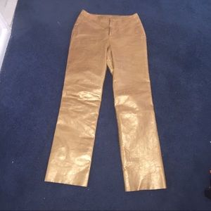 Banana gold leather pants size 2