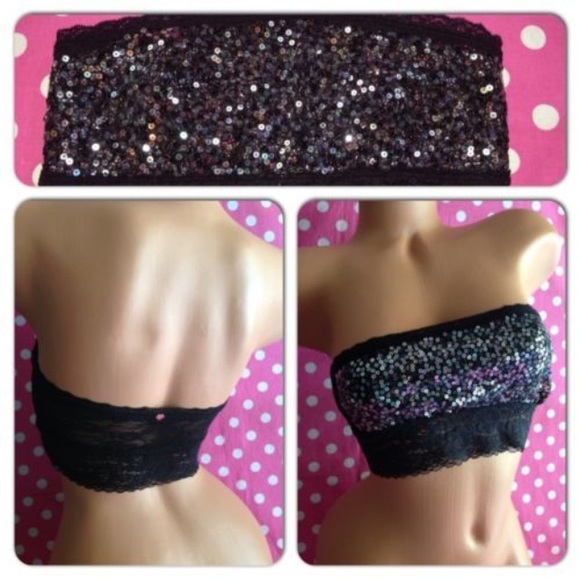 Victoria's Secret Pink Sparkly Black Bandeau