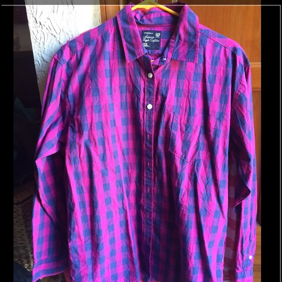 Plaid button down NWOT American eagle outfitters