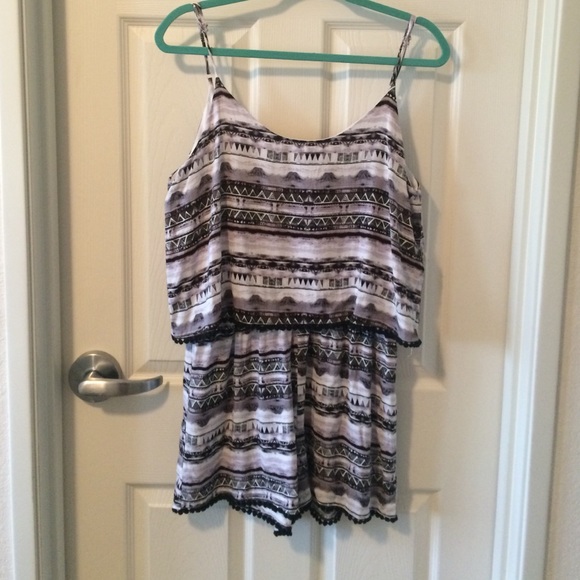 Grey and white romper