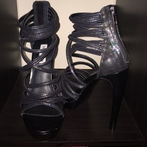Steve madden black strappy platforms