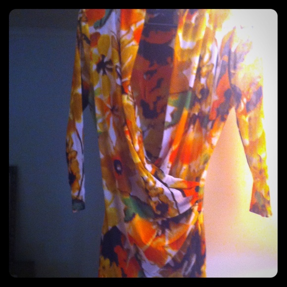 Bright floral sheer top