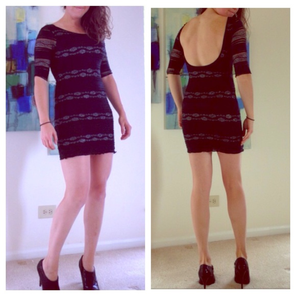 ❤️ Body Con Black and Silver Dress ❤️