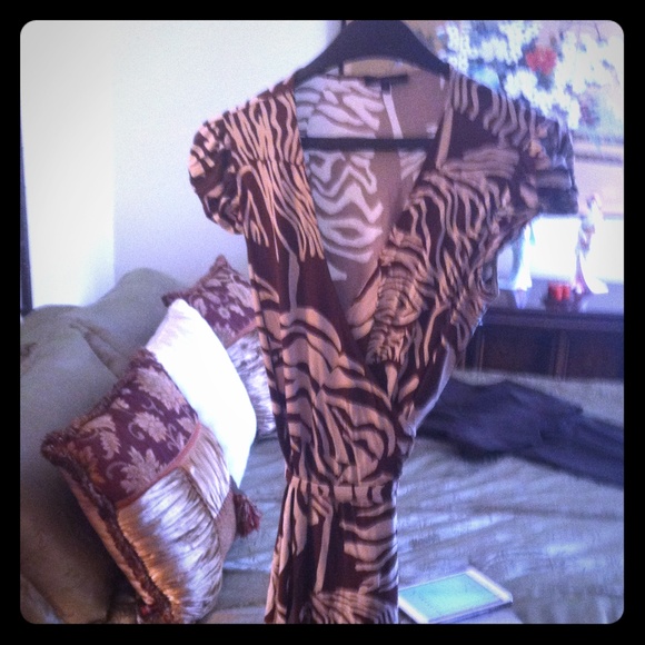 Jungle print wrap around dress