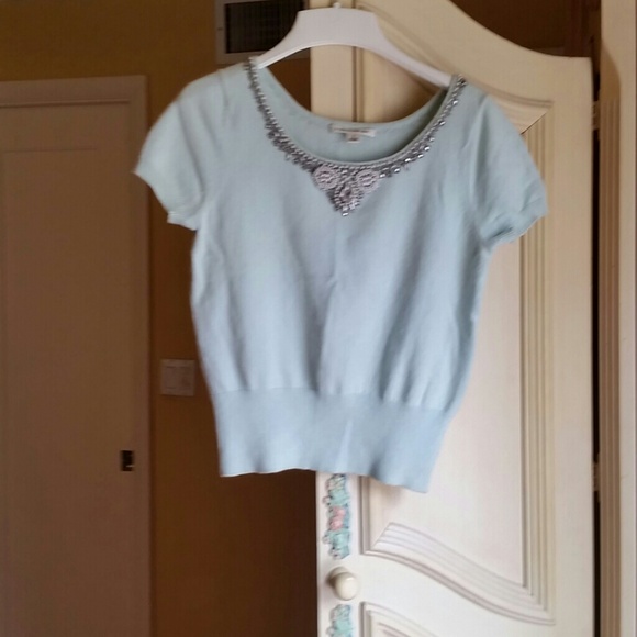 Mint green embellished sweater