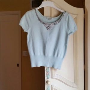 Mint green embellished sweater