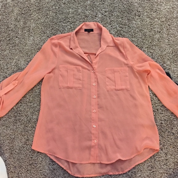 Coral sheer top from Nordstrom