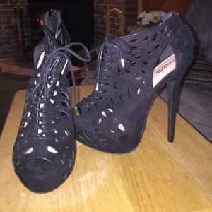 Black cutout heels