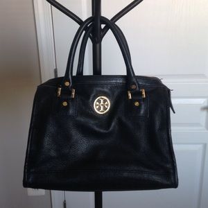 Authentic Black Tory Burch satchel handbag.