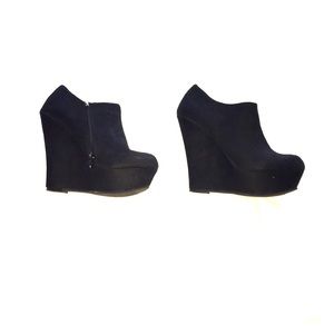 Black wedge heels size 6.5