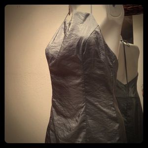 Silver metallic evening wear