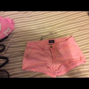 Pink ae shorts well worn has nails polish stains
