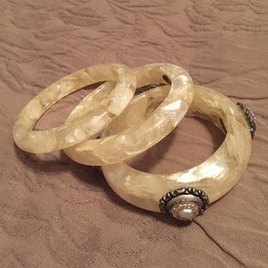 Maya ivory vintage bangles