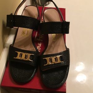 Ferragamo sandals with 1 1/2 inch heels