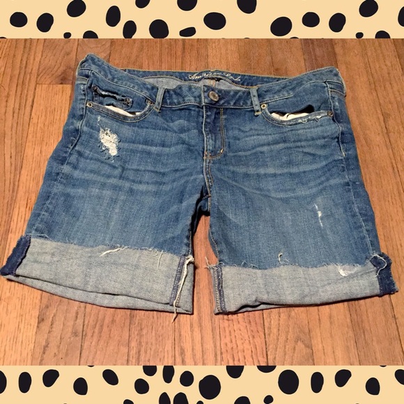 American Eagle Outfitters Pants - AE Bermuda Distressed Shorts Size 14!