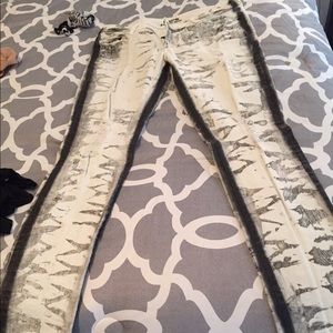 Bebe white/black skinny jeans