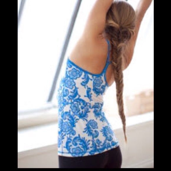 lululemon Power Y Tank-laceoflage blue pattern