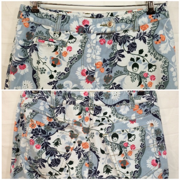 Blue and white floral print pants - Fei - Picture 4 of 4