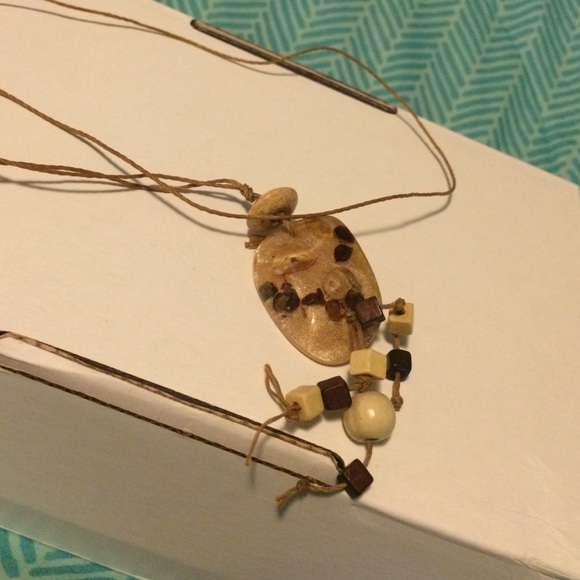 Authentic Argentinean glass and wooden necklace