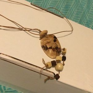 Authentic Argentinean glass and wooden necklace