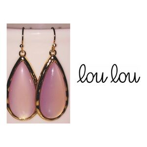 Lou Lou Pink Teardrop Goldtone Earrings